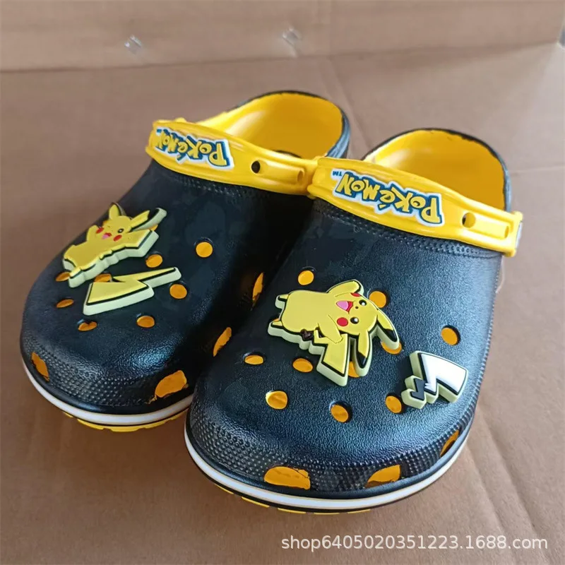 Modische schwarze Clogs-Sandalen mit Spinnennetz-Textur, rutschfest, lässige Slipper, leichte Outdoor-Strand-Gartenschuhe – Detail 5