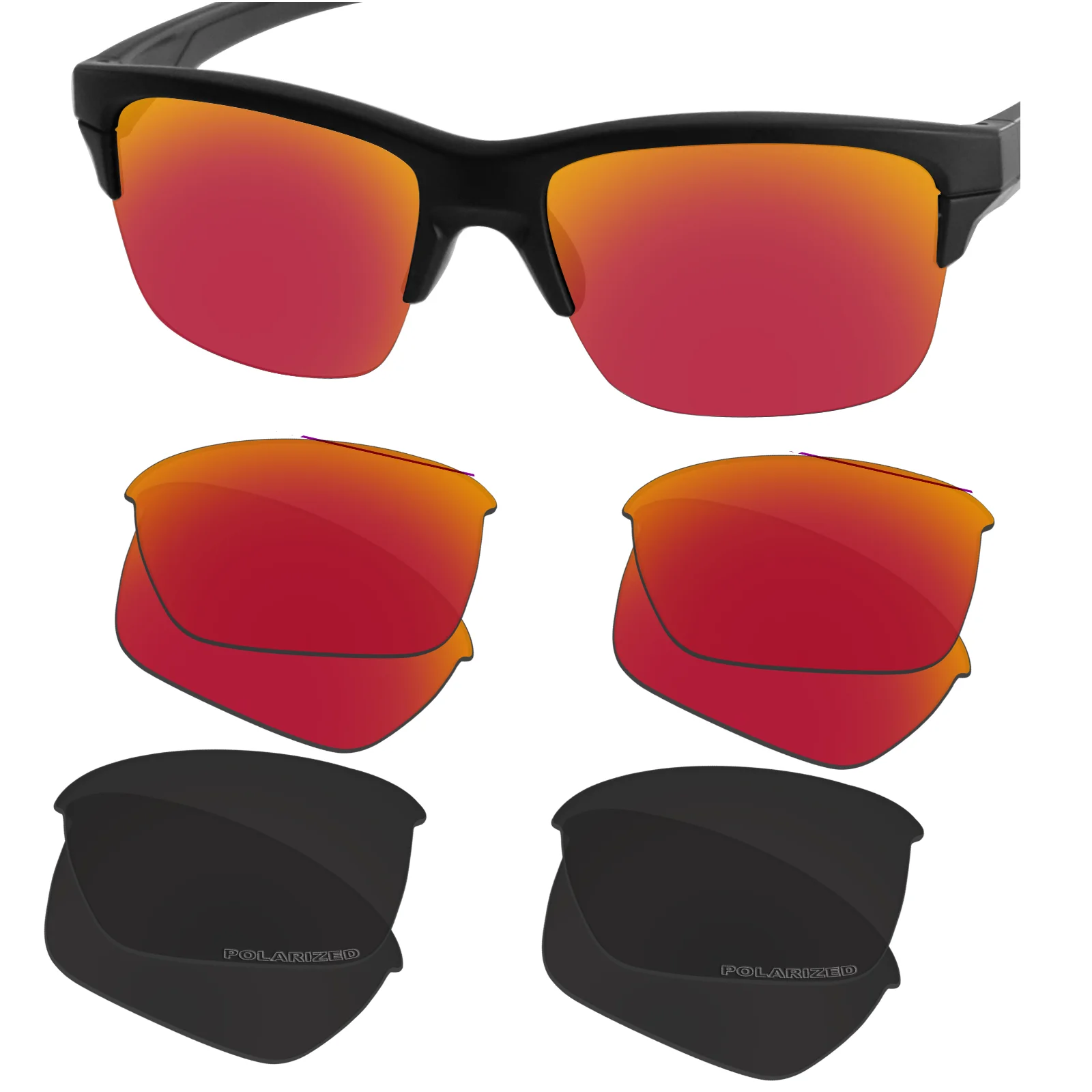 SunglassDoctor Polarized Replacement Lenses for Oakley Thinlink OO9316 62mm | Thinlink Asian Fit Sunglasses - Multiple Options
