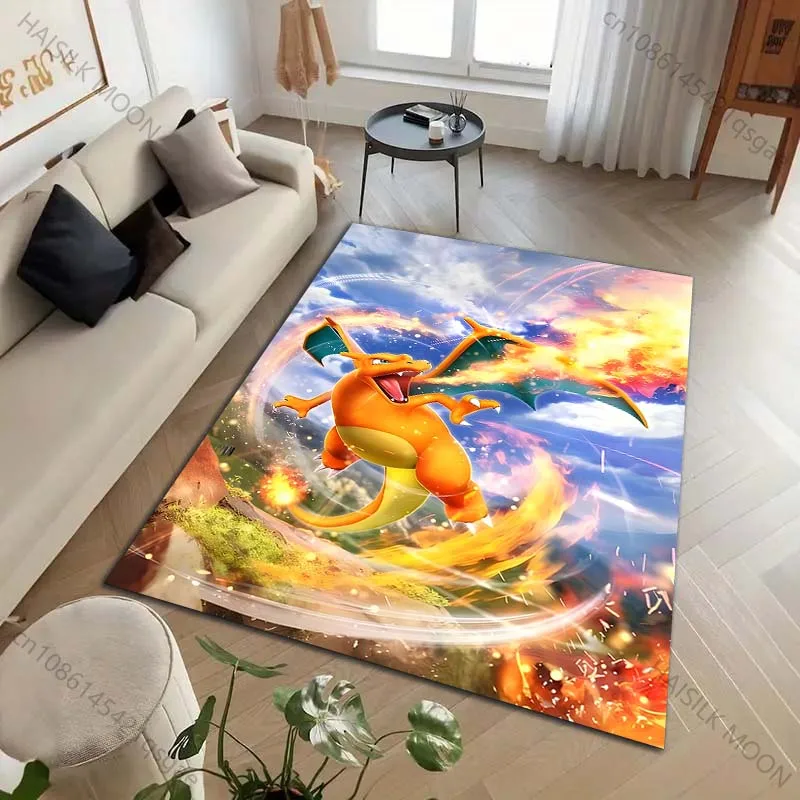 1PC Pocket Monsters Charizard Carpet for Living Room Bedroom Kid's Room Home Decor Area Rug Sofa Cloakroom Play Mat for Gifts
