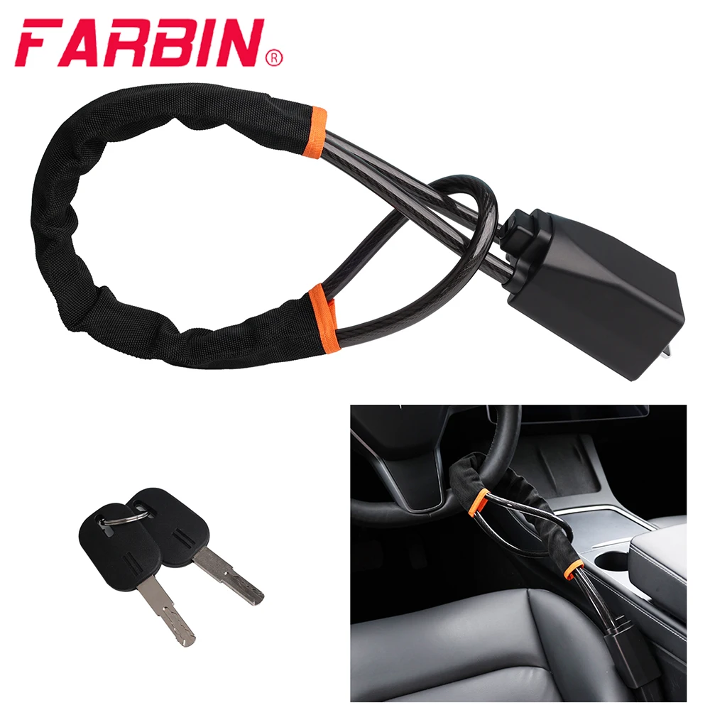 

FARBIN Seat Belt Anti-Theft Lock Steering Wheel Lock 3 Colour Choose Easy To Carry Anti-Theft Tool For Car SUV Car Accessories