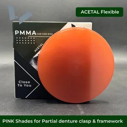 Walla Dental PMMA 98mm Acetal Flexible PMMA Disc For Model Dental Soft Hard Tissue Mold or Prosthesis With Open CADCAM System
