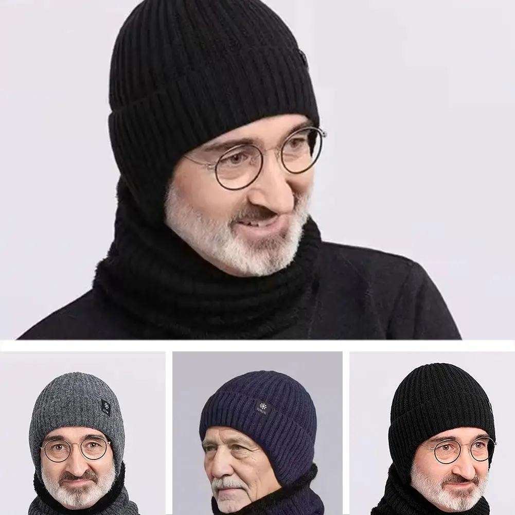 Winter Warm Middle-Aged And Elderly Thickened Hat Men'S One-Piece Snowflake Ear Protection Elderly Father Grandfather 2025 NEW