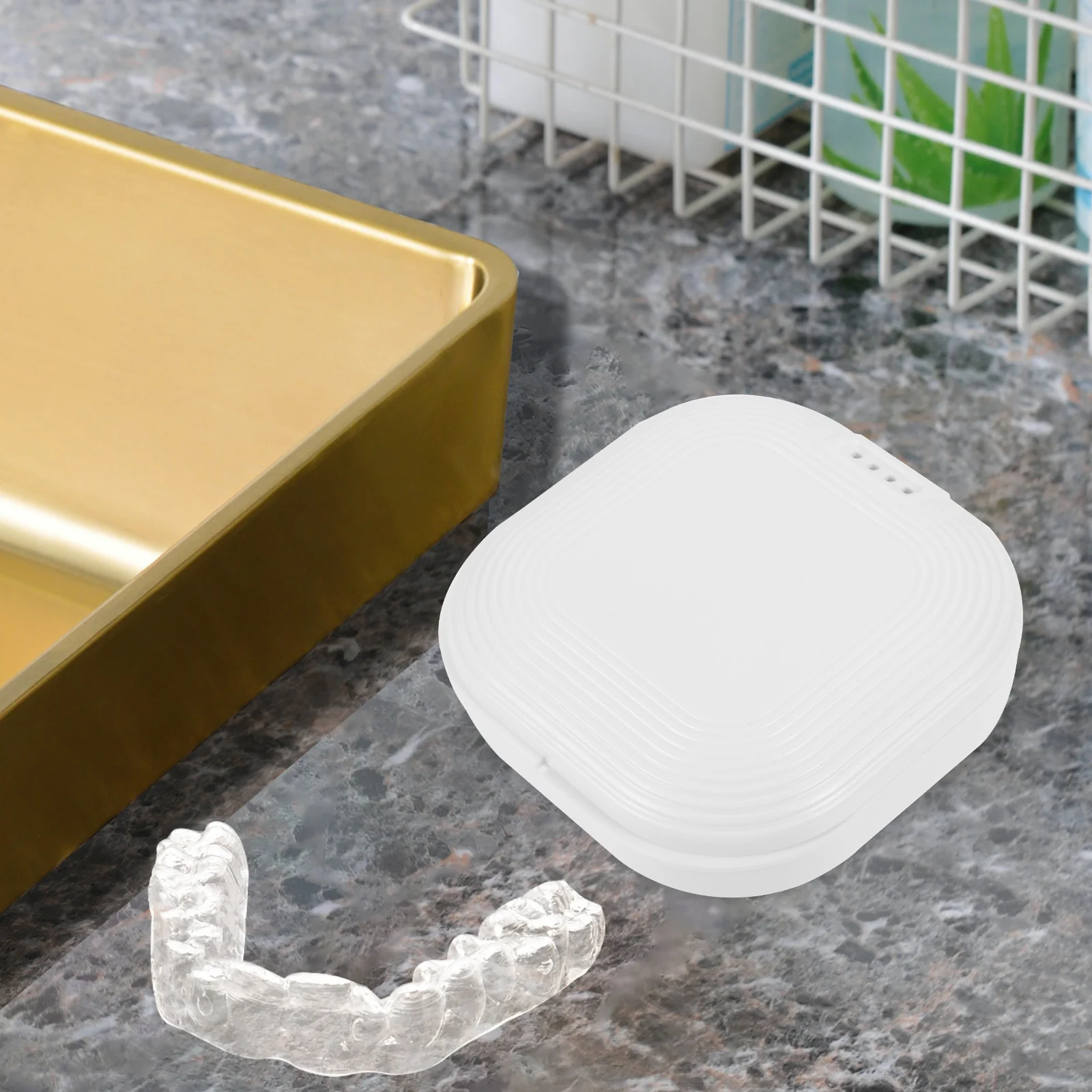 

Magnetic Retainer Case Portable Denture Storage Box Travel Mouth Guard Container Small Brace Holder Party Supplies