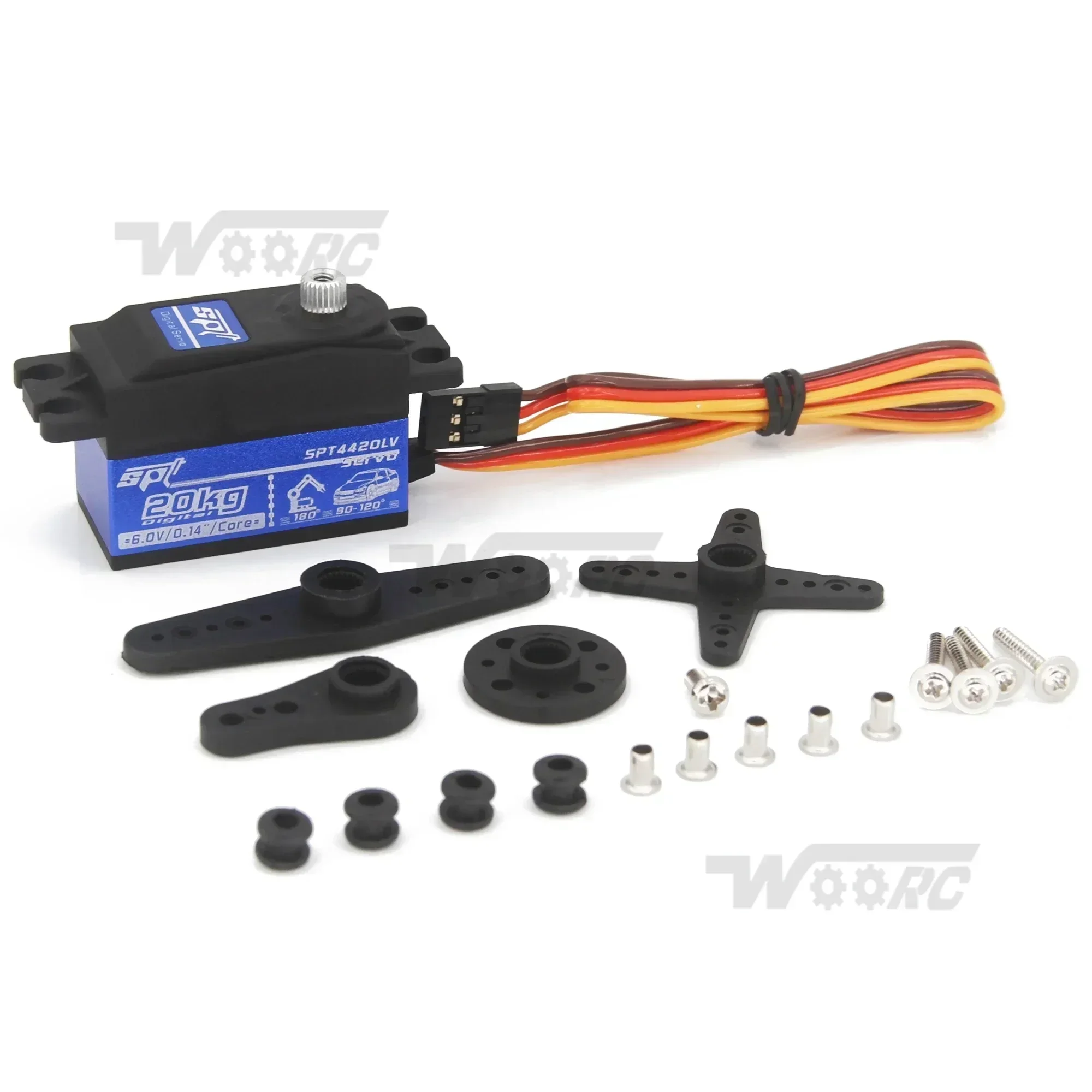 SPT 4420LV 20KG Metal Gear Short Body Low Profile Digital RC Servo Motor for 1/10 1/12 RC Car Boat Plane Robot Toy SCX10 TRX4