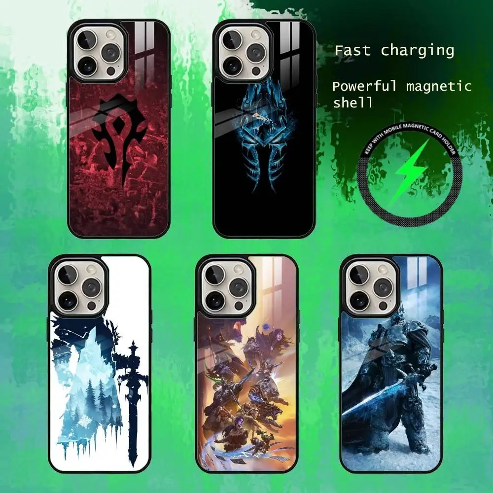 

W-World Of W-Warcraf-t Phone Case For iPhone17,16,15,14,13 Plus,Pro Max Magnetic For Magsafe Wireless Charging