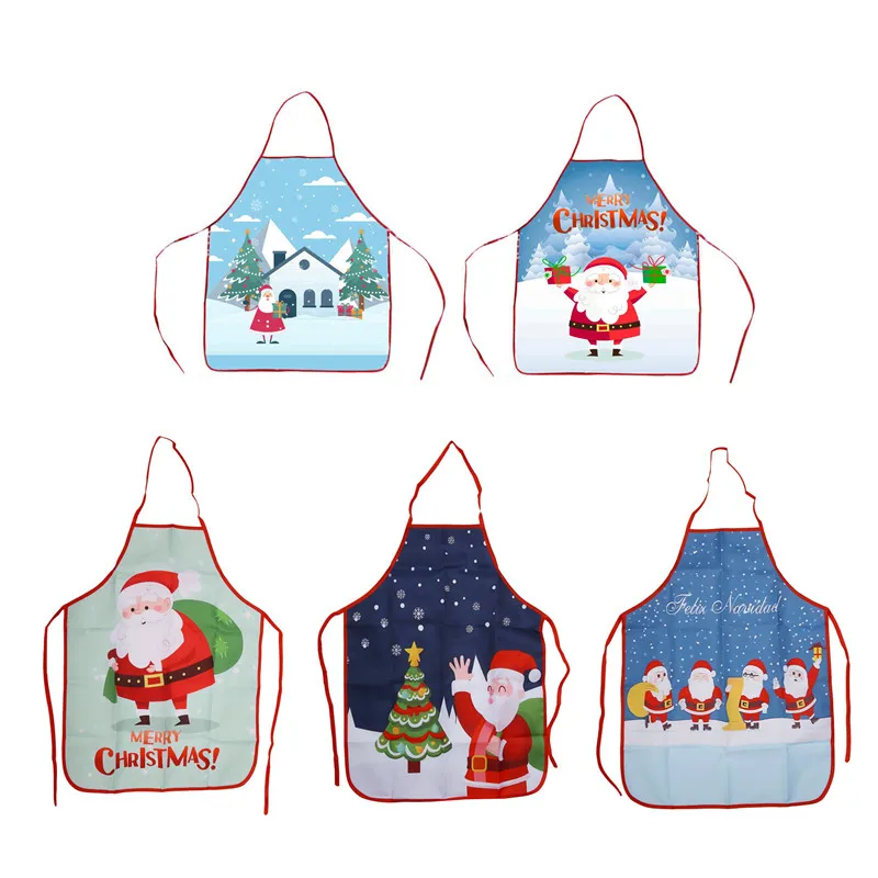 1 Pcs Christmas Kitchen Aprons for Woman Xmas Decoration Aprons for Kids Adults Women Men Dinner Party Cooking Apron