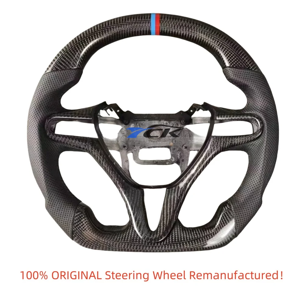 

Customized Carbon Fiber Black Leather Steering Wheel For Honda City 2010 2011 2012 2013