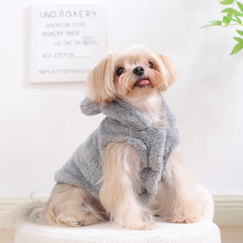 Haustier-Katzen-Mantel, Kapuzenpullover für kleine und mittelgroße Hunde, Winter, warme Fleece-Welpen-Kätzchen-Kleidung, Jacke, gemütliche süße Sphynx-Katzenpullover-Bekleidung – Detail 10