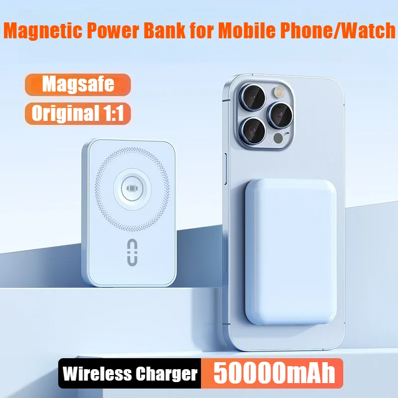 

2026 New Magnetic Portable Power Bank Wireless Fast Charging 50000mA for Magsafe Battery Charger Cases for iphone Samsung Xiaomi
