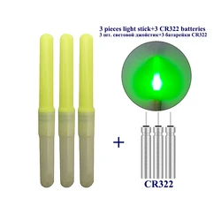 3PCS Electronic Glow Stick Waterproof Luminous Fishing Floats Light Stick+3 CR322 Sea Fishing Light Ocean River Rod Light Tools