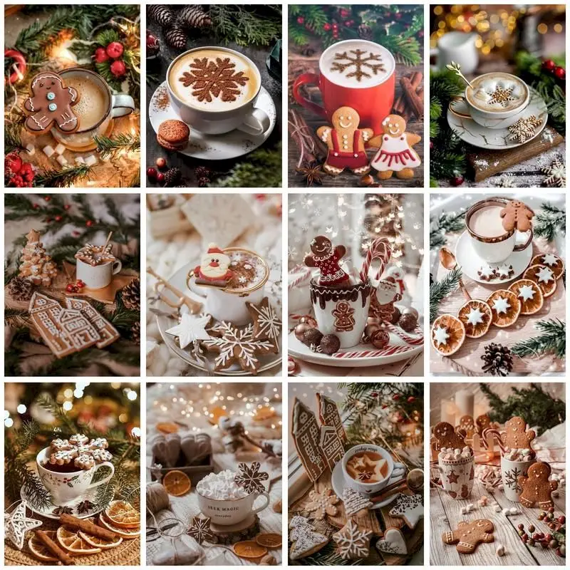 

GATYZTORY Painting By Numbers Frame Winter Paint By Coffee Numbers Number Painting Kits Kill Time Handicraft Home Decoration