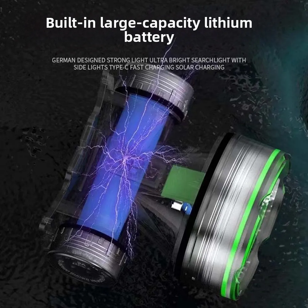 

1200mAh Diving Headlamp Portable LED Beads Head Mounted Mining Lamp Rechargeable Polyester Underwater Headlight Tent