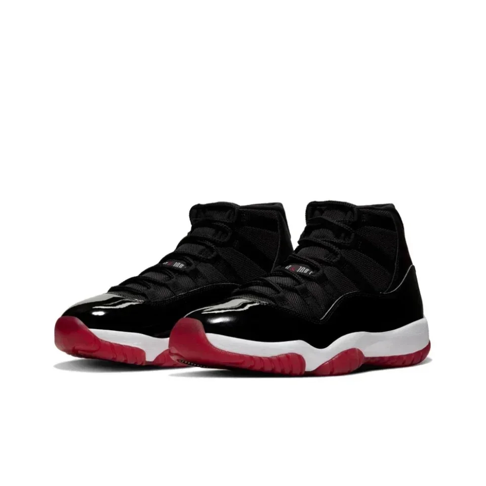 Original Air Jordan 11 “Cred” “Space Jam” “Gamma Blue” Para Homens Preto Vermelho Branco Clássico Retro Tênis de Basquete 378037 -061