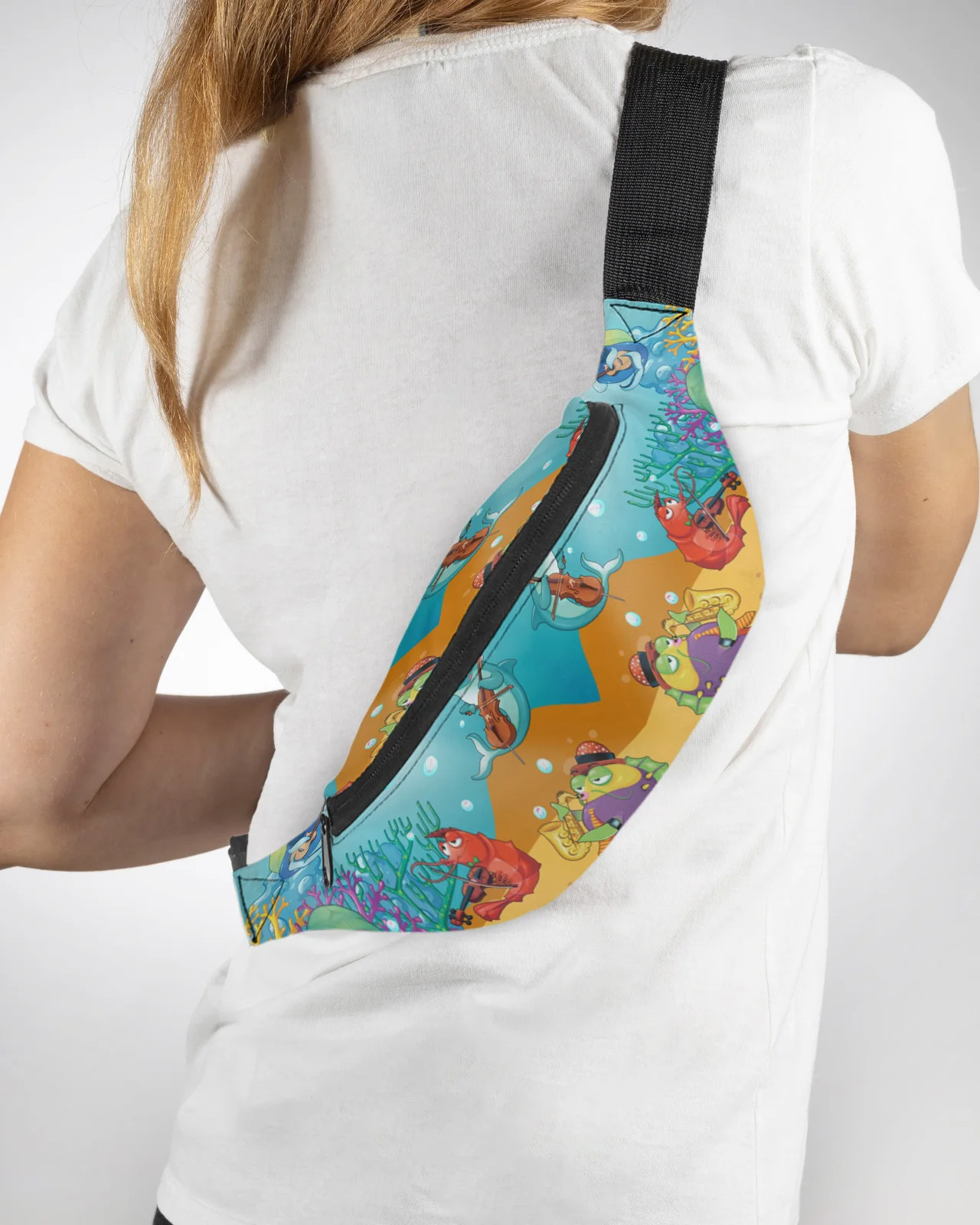 

Cartoon Ocean Sea Animals Concert Men Women Waist Bag Fanny Pack Purse Phone Belt Bag Wallet Pouch Waterproof Banana Hip Bags