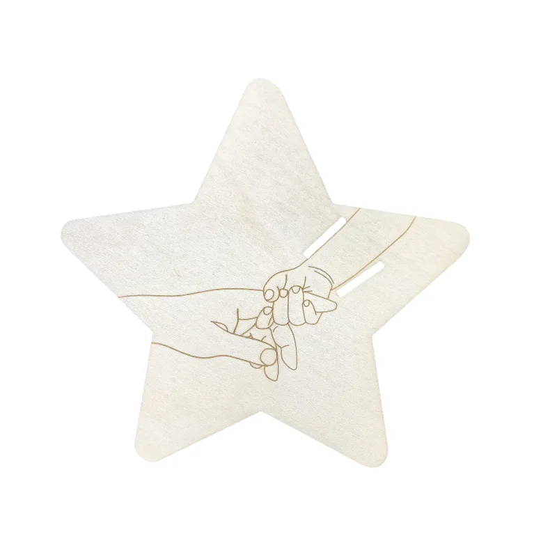 نمط جديد أزياء خشبية مستشفى ميلاد الطفل لوحة تذكارية دائرية منحوتة لحديثي الولادة جمع اللوحة زخرفة