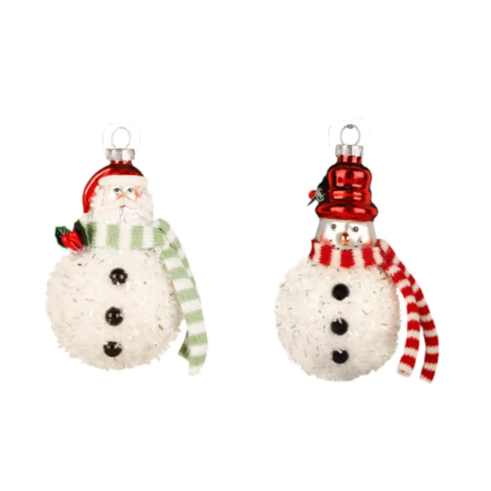 Set of 2 Snowman Pendants for Holiday Decor in Yard and Room