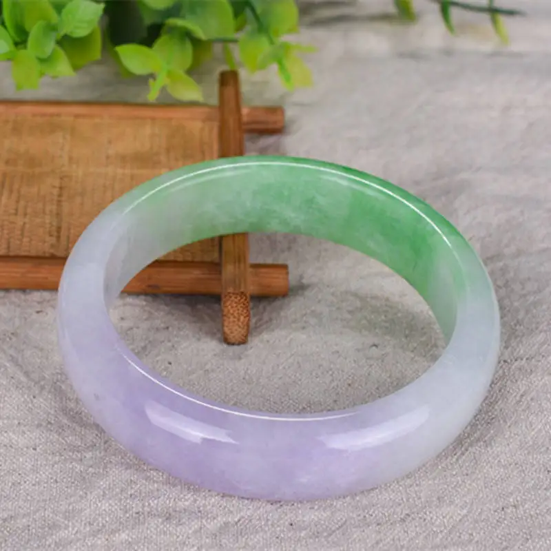 Natural Grade A Myanmar Violet Spring Color Jade Bangle