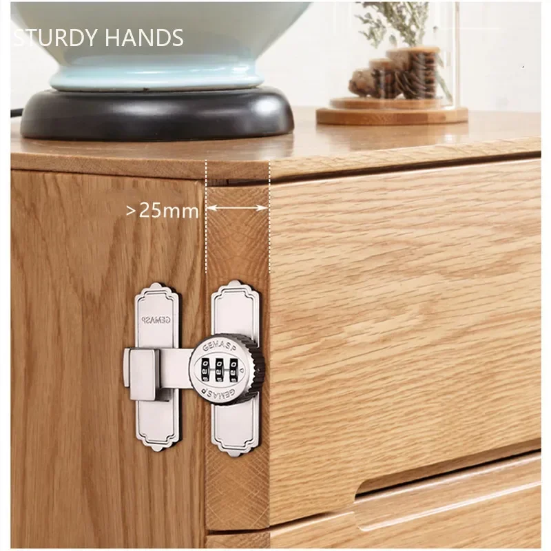 Fibbia per porta in lega di zinco Password a 3 cifre Serratura per porta del fienile Serratura per porta scorrevole Serratura per cassetto