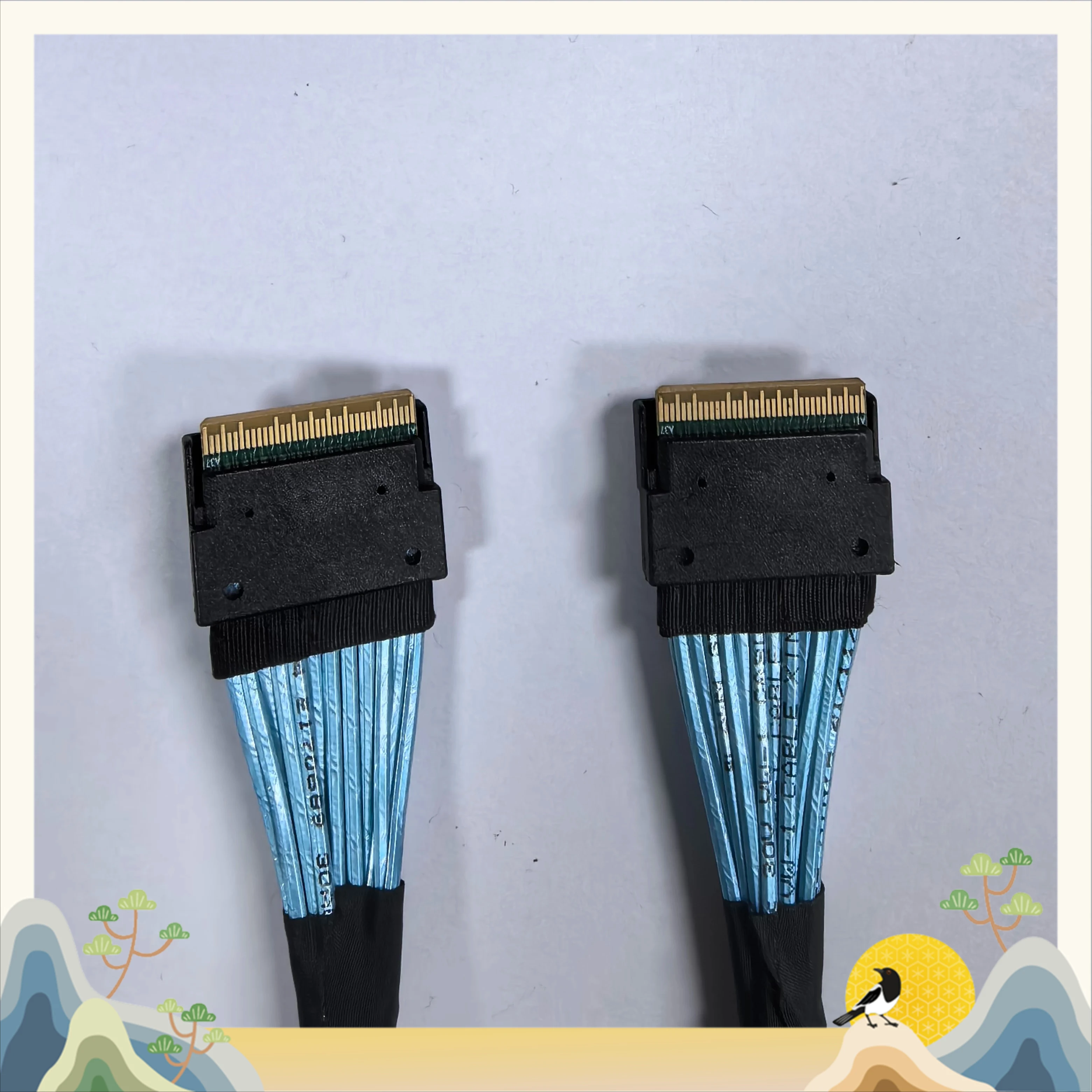 Server High Speed Data Cable SlimSAS SFF-8654 8i To SFF-8654 8x 74P Straight