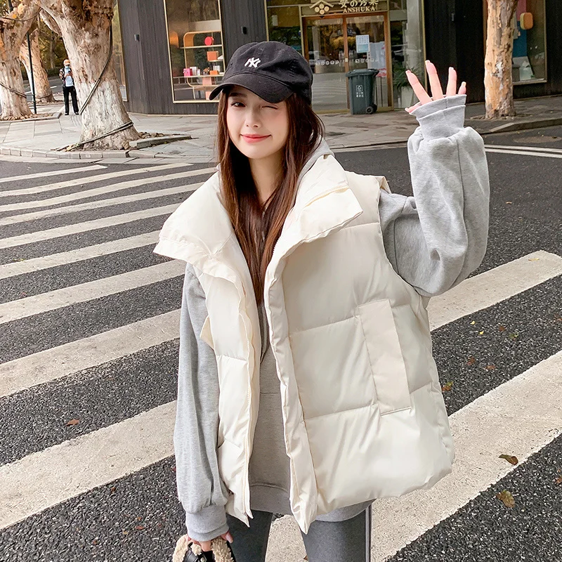 

Women's ort Loose Fce Vest Autumn Winter New Sle Korean Version Cotton down Jaet Outerwear Faionable Commute Design