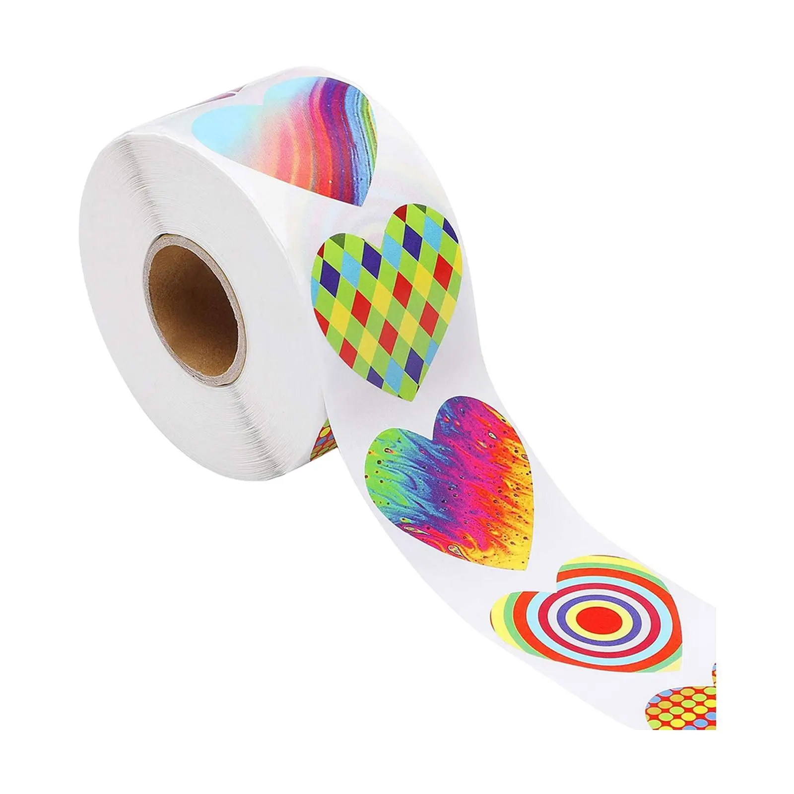 5X 500 sztuk Funky Heart Naklejki Naklejka w kształcie serca na karty