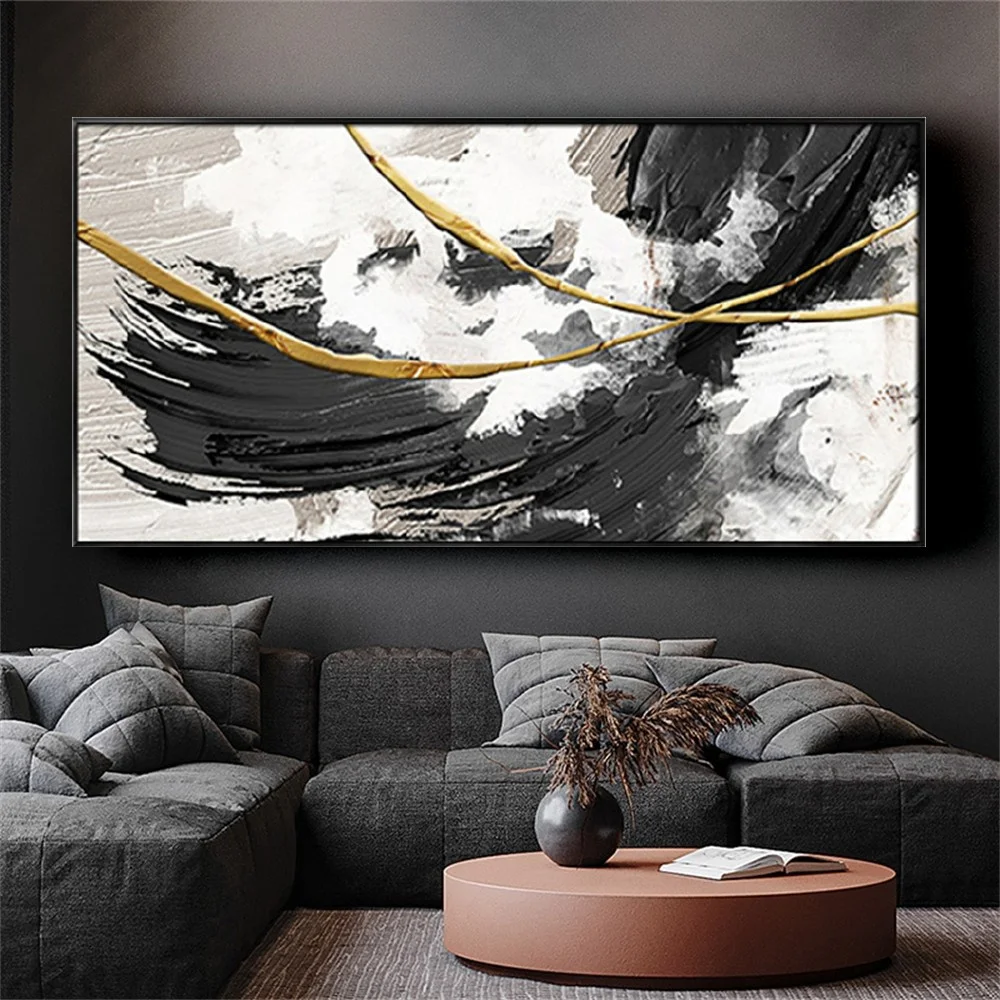 Nordic Wall Decor Art Abstract Oil Painting Handmade Mural On Canvas Texture Image Hanging Pictures For Living Room Bedroom Back