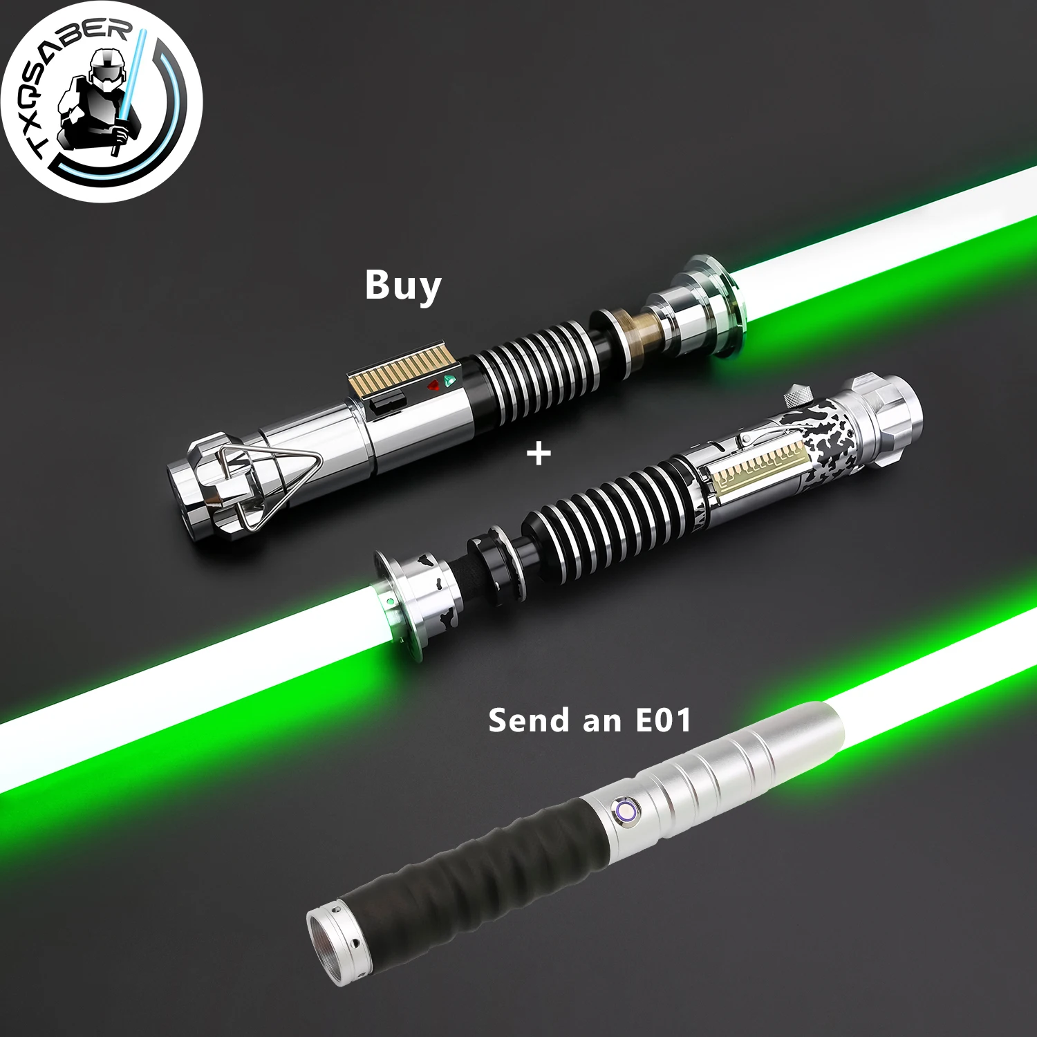 

TXQSABER Replica Lightsaber Luke EP6 and Luke V2 Light Sword Pixel Metal Handle Smooth Swing Blaster FOC Laser Sword Adult Toys