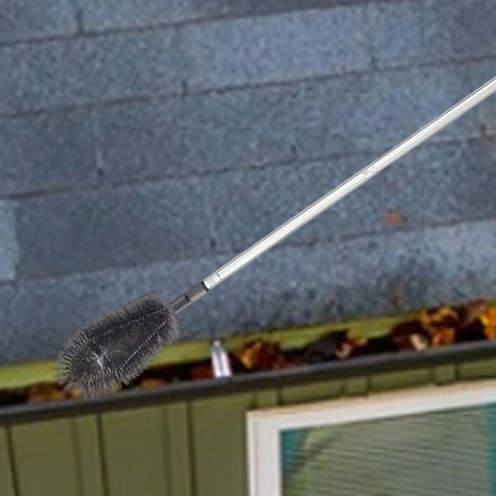Rain Gutter Brush Cleaners Roof Brush Roofing Tool Cleaning Tools Portable for Household Garden Backyard Bedroom Living Room