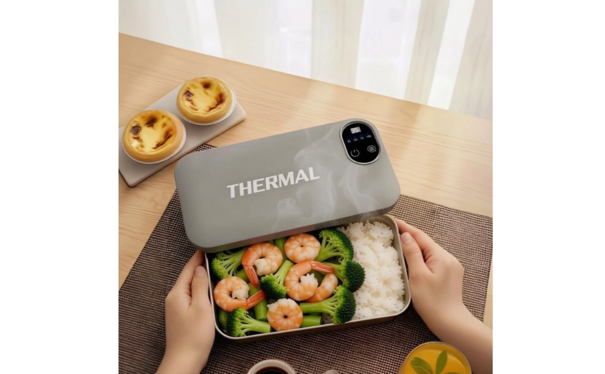 Electric Lunch Box with Stainless Steel Container Portable Electric Lunch Box Food Warmer Compact Easy to Clean