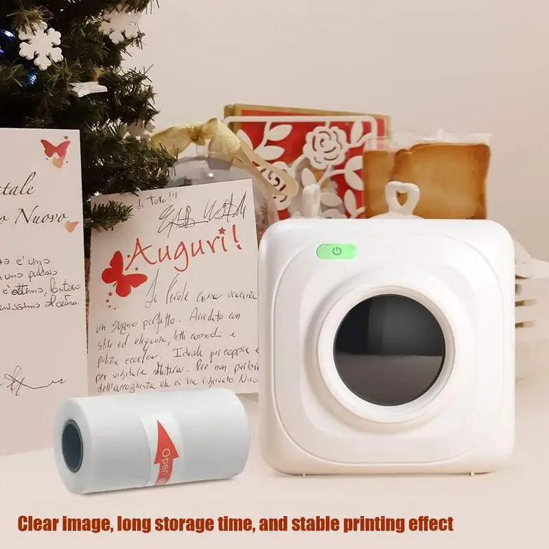 Thermal Printers Labels 57x30mm Thermal Printer Sticker Roll Mini Printer Sticker Paper Refill Self-Adhesive Label Pocket