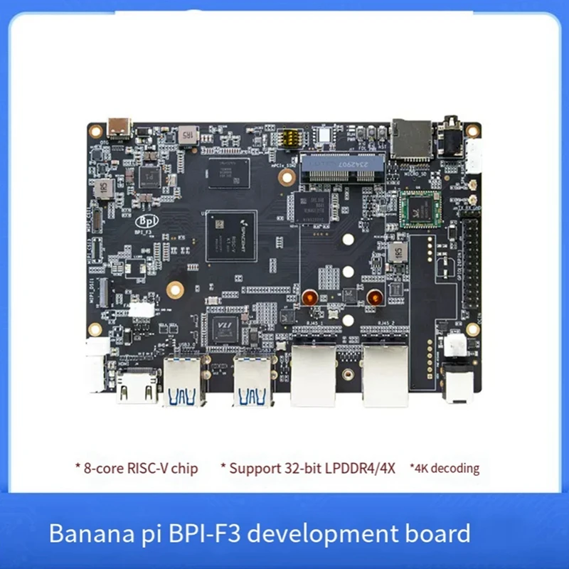 For Banana Pi BPI-F3 Spacemit K1 8 Core RISC-V Chip 4G LPDDR4 16G EMMC 2.0Tops AI Computing Grade Development Board