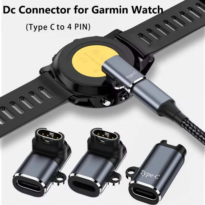 

Зарядный конвертер для часов Garmin Fenix 7/6/5/7X/6X/5X/Venu 2 Plus, USB Type-C на 4-контактный разъем для зарядки.