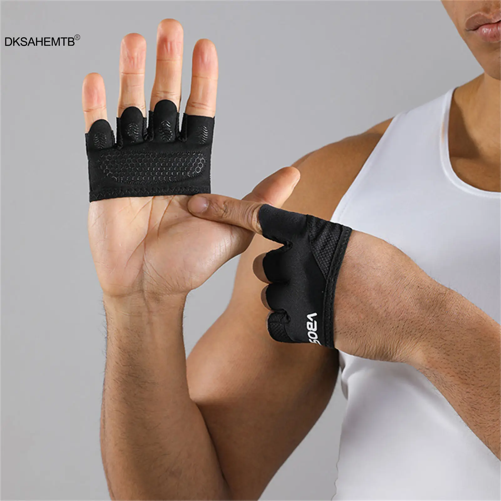 Guantes de pesca medio dedo transpirables y antideslizantes - imagen 3