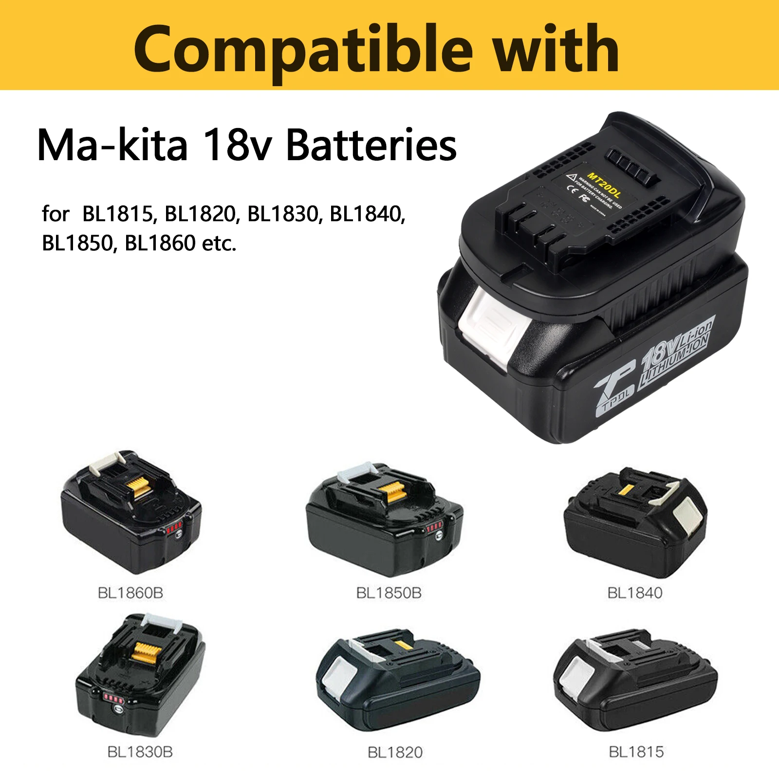 MT20DL Adaptador batería Makita a Dewalt Li-ion 18/20V - imagen 5