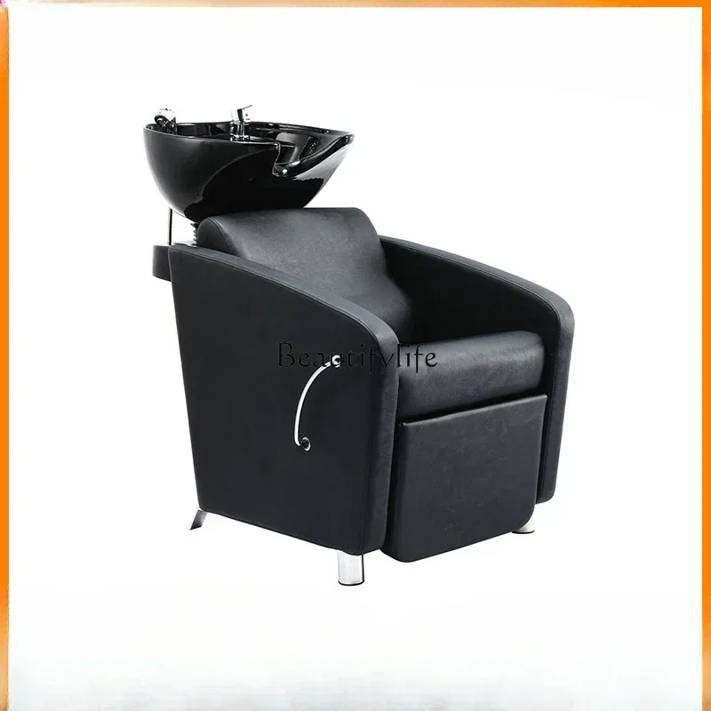 yj5lx29Half-lying barber shop special shampoo bed, high-end hair salon flush bed, European simple hairdressing