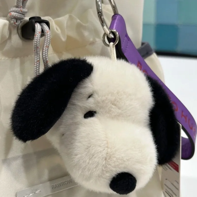 Nowy hit Miniso: Piesek Snoopy z włosami ​ ​ Breloczek z głową, zawieszka Kawaii Snoopy, zawieszka do torby na ramię, prezent urodzinowy dla przyjaciół