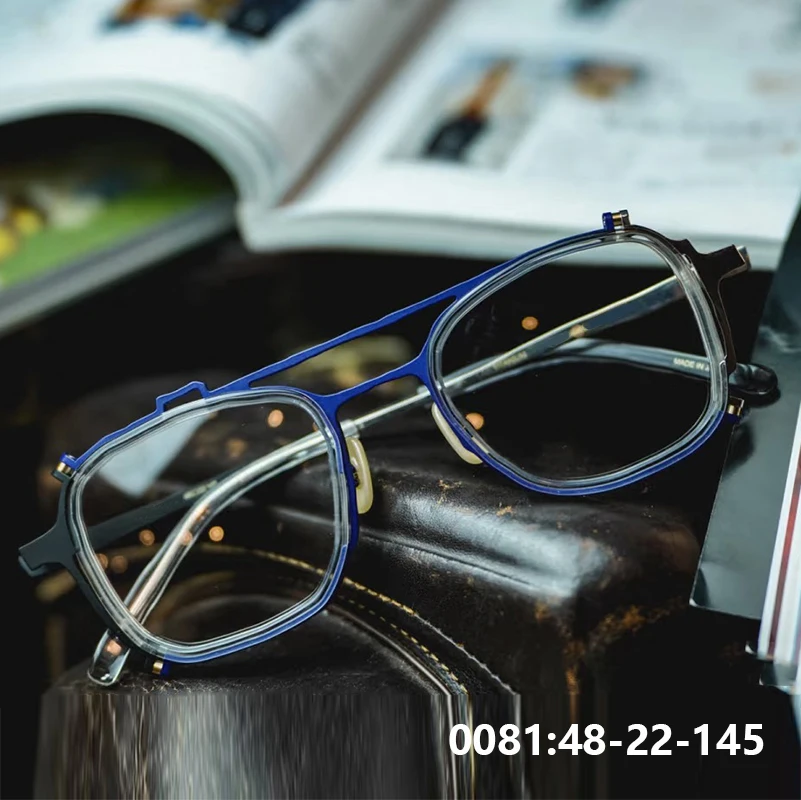 

Японские мужские очки ручной работы в оправе для очков-пилотов TItani MM0081, нерегулярные ретро-ультралегкие очки, дизайнерские большие квадратные очки