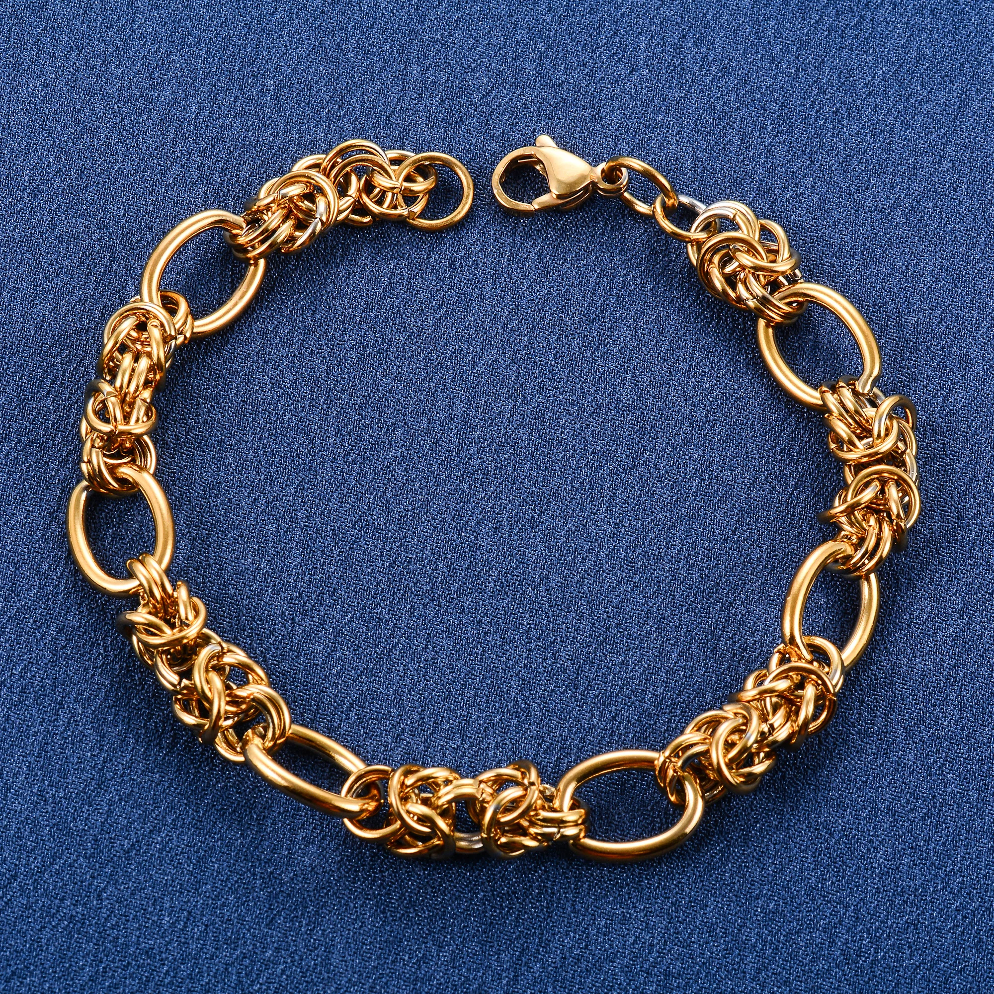 Pulsera con nudo Punk de acero inoxidable de 10mm, cadena ovalada de eslabones para mujeres y hombres, pulsera de cadena de mano Hiphop Rock Boy, tobilleras, joyería de Metal