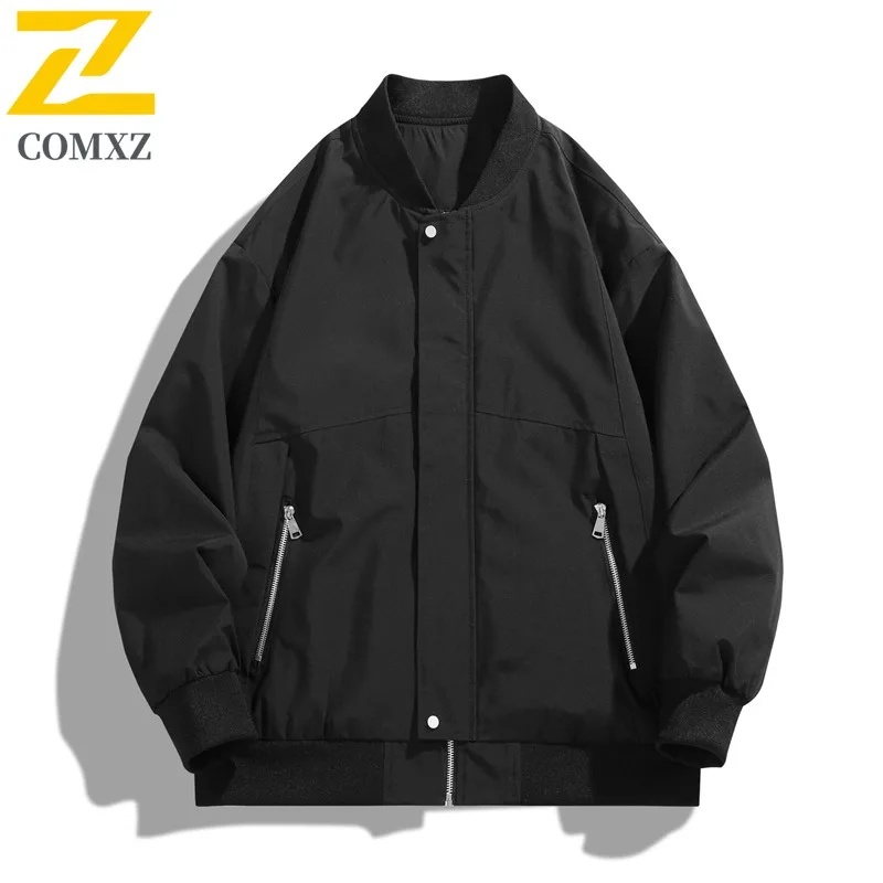 

COMXZ 2025 Men Autumn Jacket Baseball Middle Aged Youth Business Common Version Jacket Classic Long Sleeve Coat Jacket Shirt