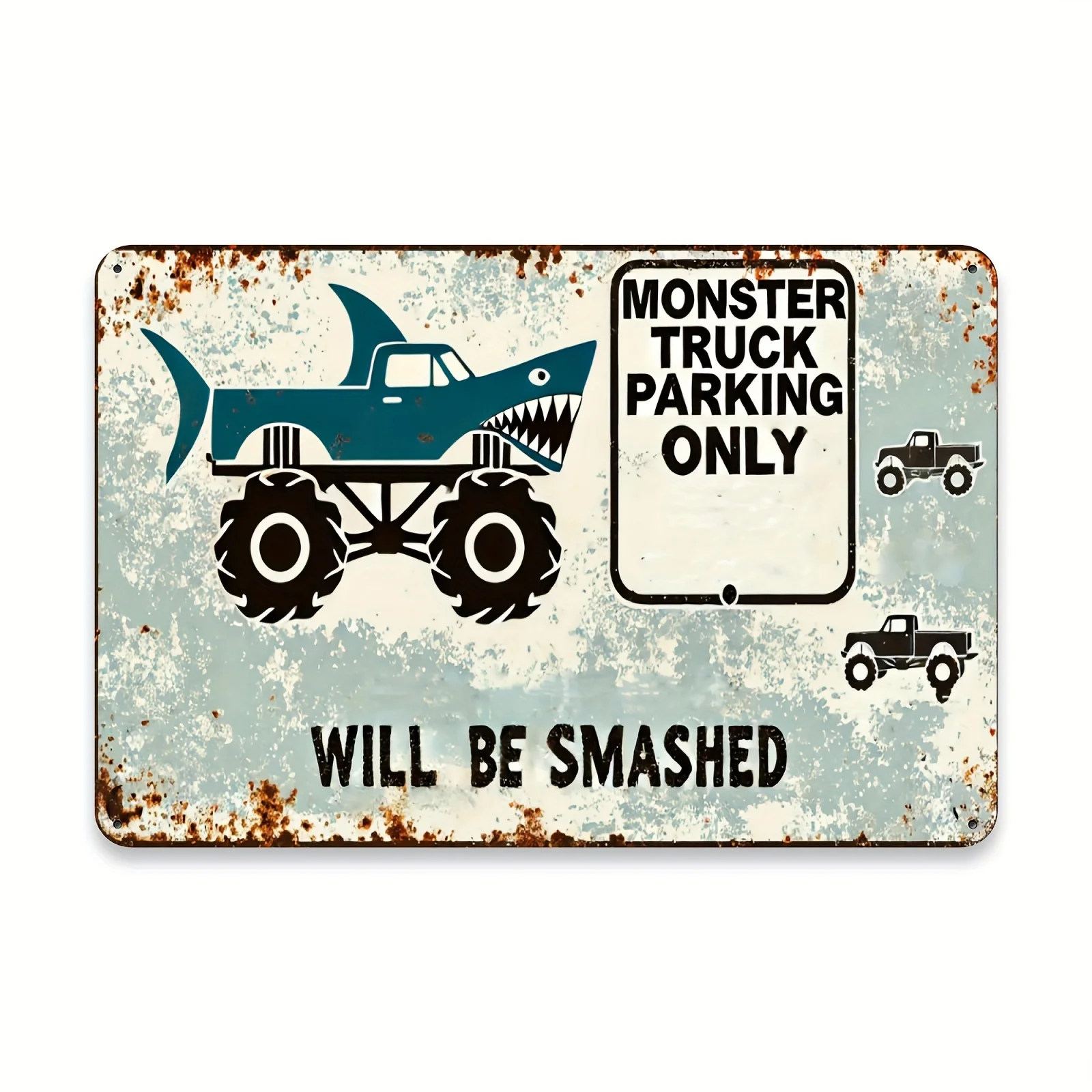 Vintage Iron Sign Monster Truck Parking Only Offenders Will Be Vandalised Ideal for Home Bar Cafe Restaurant or Garage Decortion