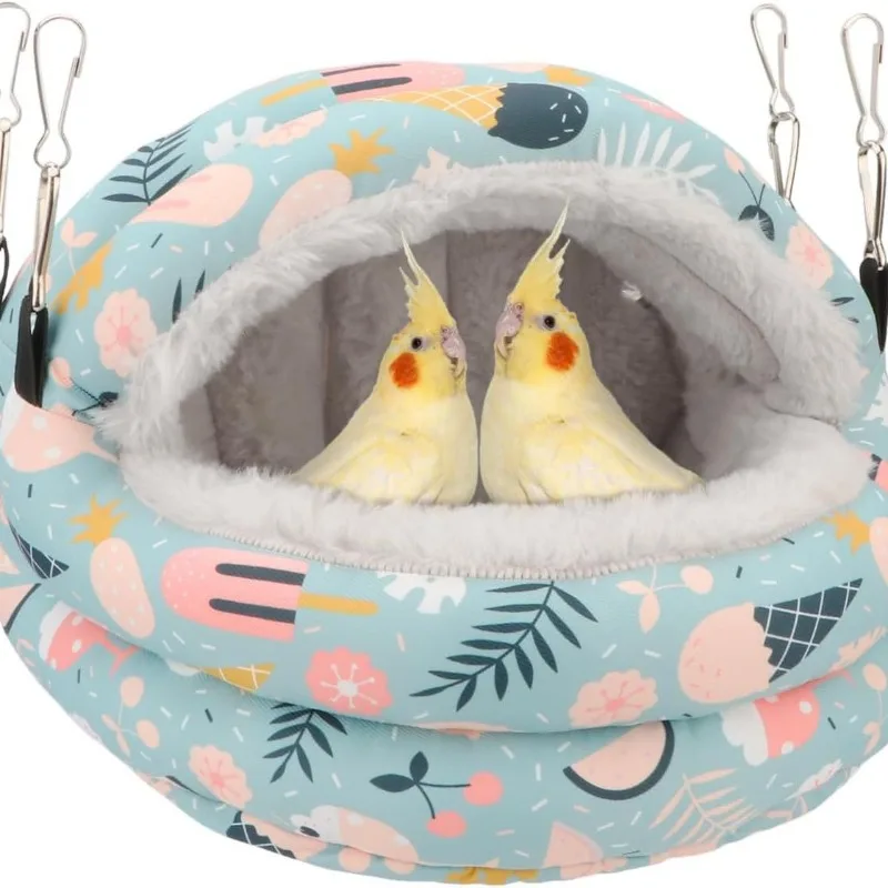 Factory Direct Small Pet Velvet Thickened Warm Nest, Insulated Bird Nest for Parrot Hamster Cage Decor