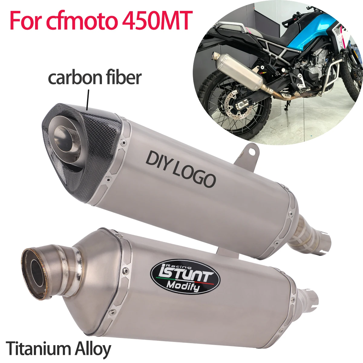 450MT Exhaust Escape System For CFMOTO 450 MT IBEX450 IBEX 450 2024 2025 Muffler Link Mid Pipe with DB Killer Titanium Alloy