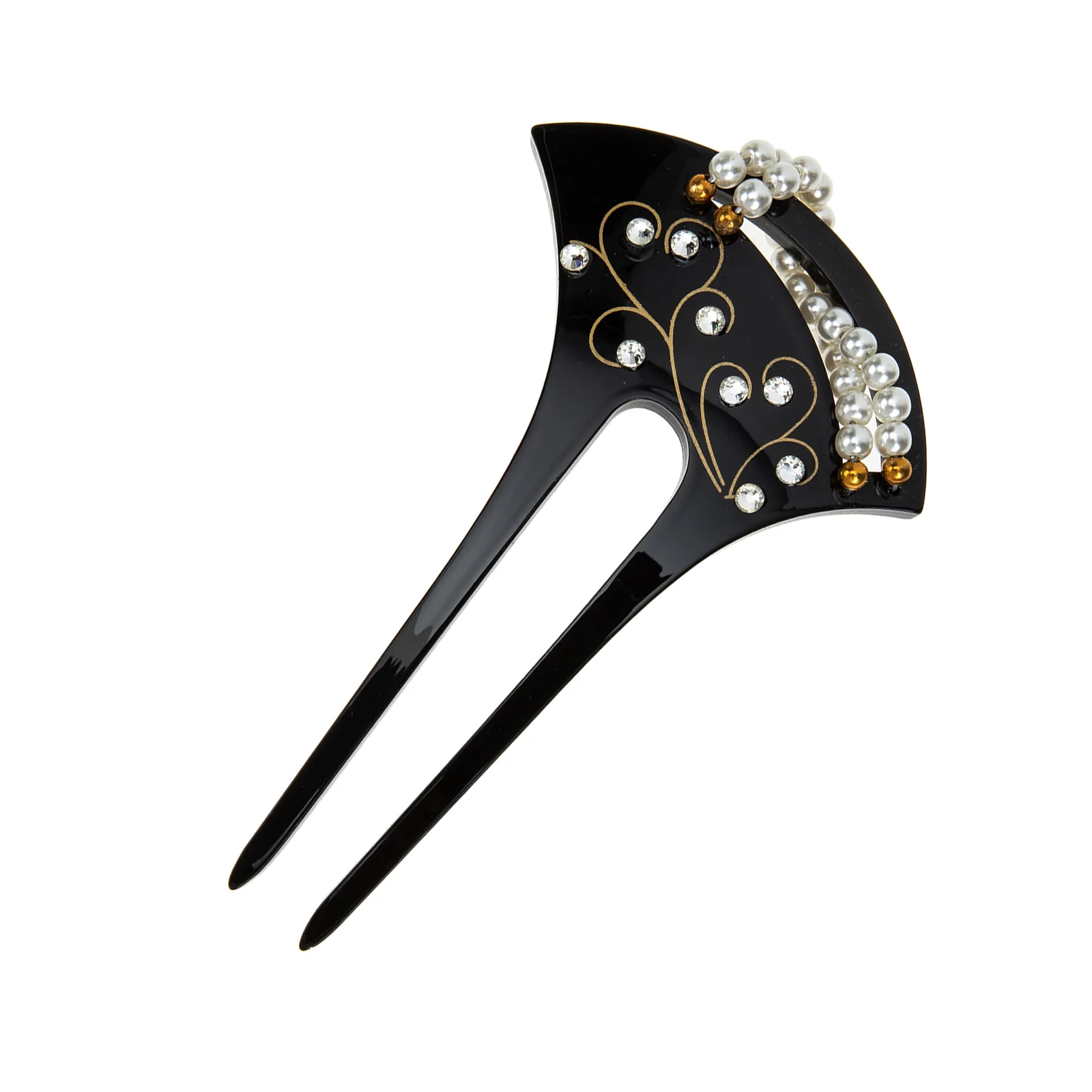 

U-shaped Hairpin Pearl Fork Hanfu Headdress Rhinestone Bobby Pins Sticks Barrettes Bridal Retro