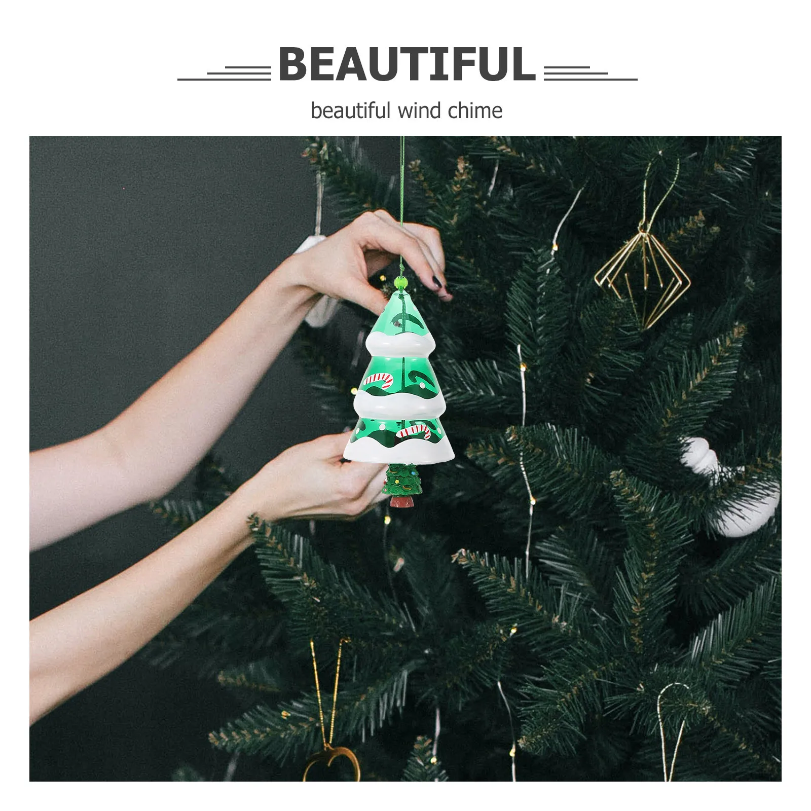 

Glass Christmas Wind Chime Decorative Wind Bell Hanging Pendant for Garden Balcony Home Decor Relaxing Sound Garden Pendants