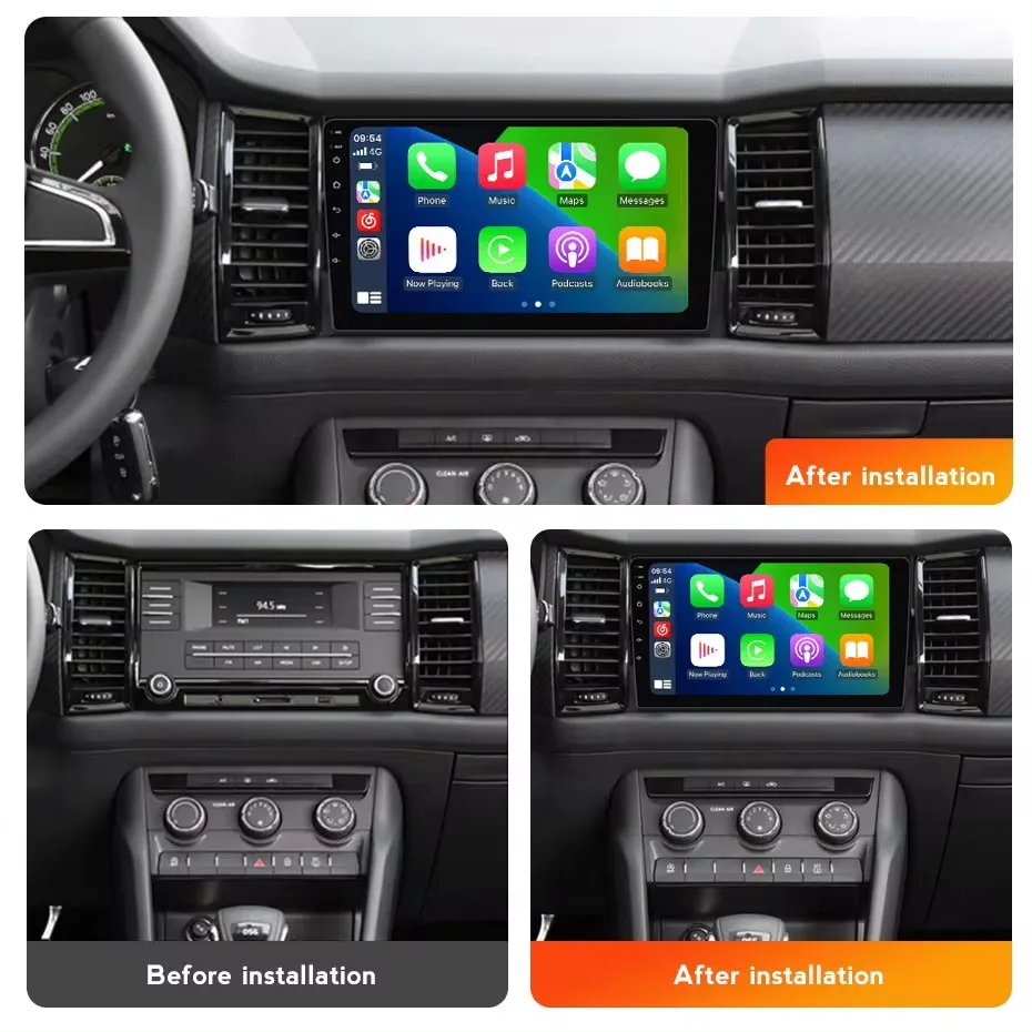 Android 14 CarPlay New Android Radio for Skoda Kodiaq  2016 2017 2018 Car Navigation Multimedia auto radio Multimedia