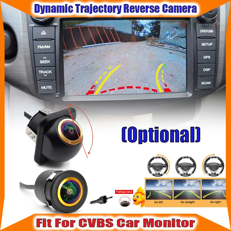 

Dynamic Trajectory REVERSE CAR CAMERA with Moving Guidelines - Rear View Backup Camera Night Vision Wide Angle Universal