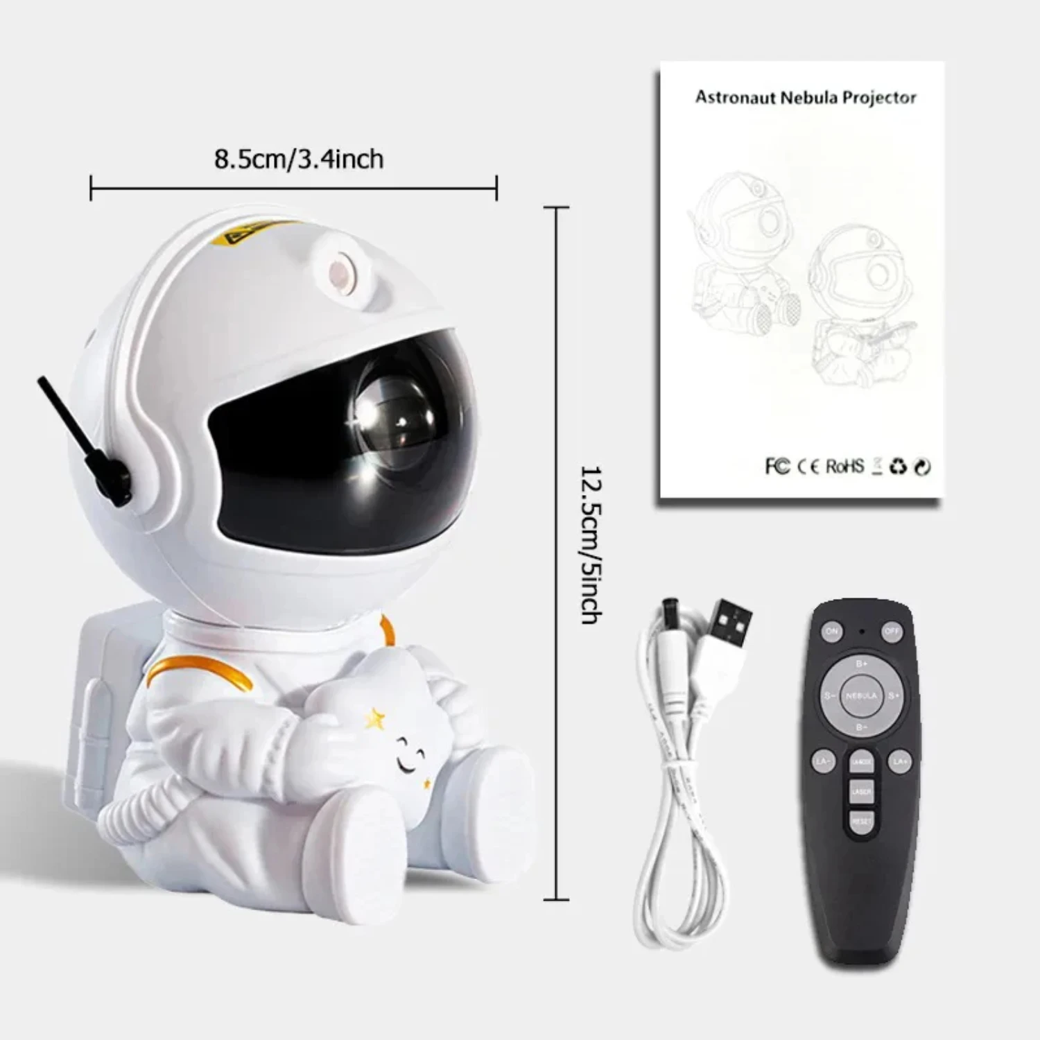 Céu estrelado projetor LED Night Light, lâmpada astronauta exclusivo, impressionante rotação moderna, presente perfeito para decoração do quarto, novo