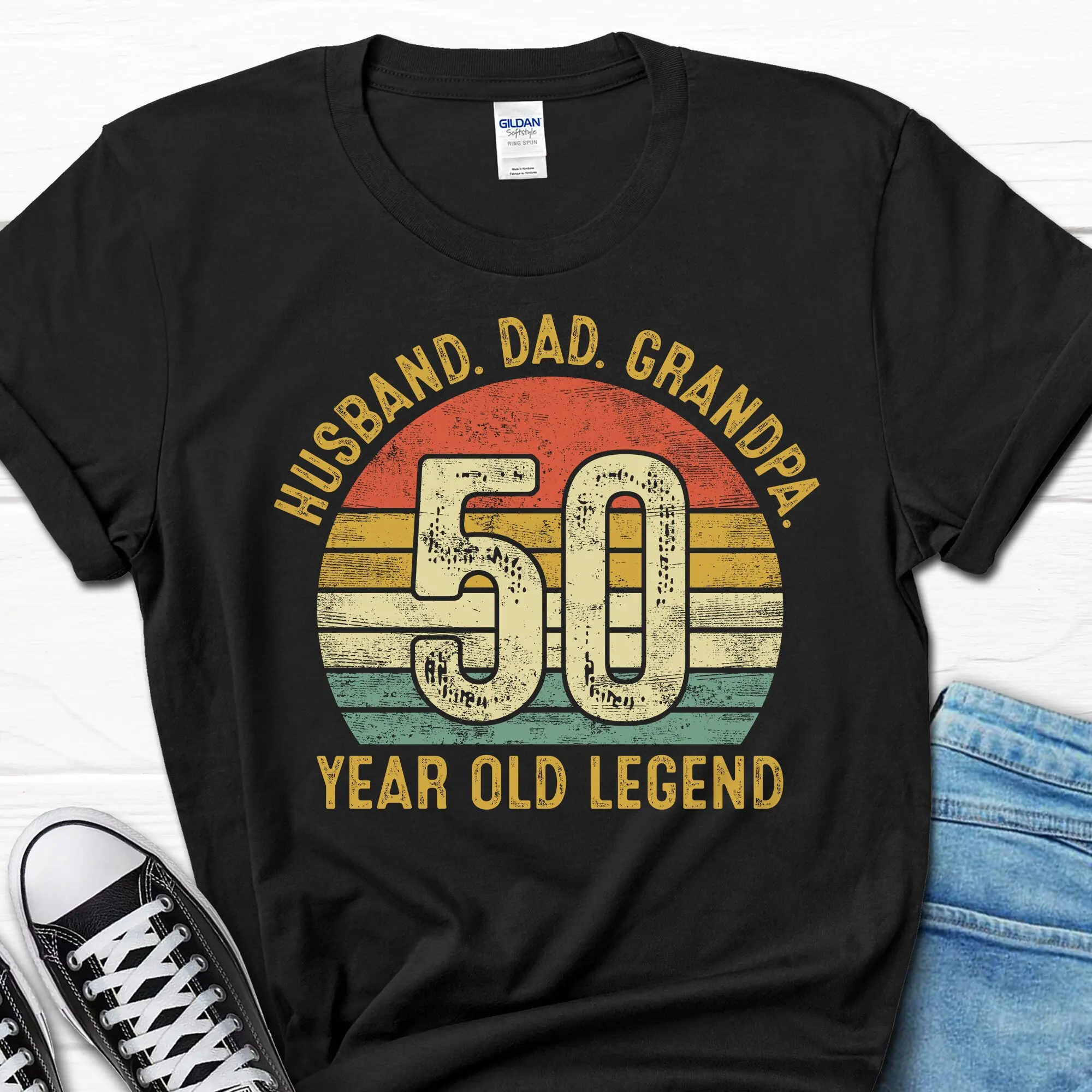 Ehemann Papa Opa Männer T-Shirt 50 Jahre alte Legende 50. Geburtstag für ihn lustige Männer