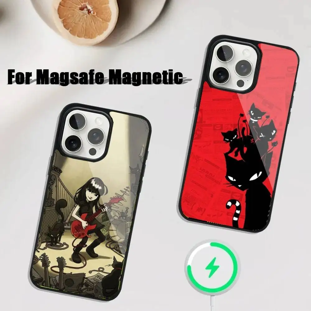 

E-Emily The Strange Phone Case For iPhone 16,15,14,13,12,11,Plus,Pro,Max Mini Magsafe Magnetic Wireless Charging