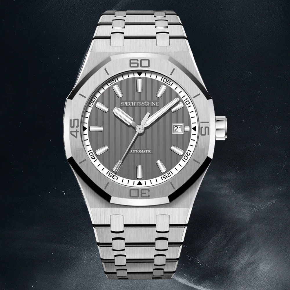 Specht & Söhne 40MM Automatic Watches For Men Fashion Stainless Steel Sapphire Crystal Japan Miyota 8215 Movement 50M Waterproof